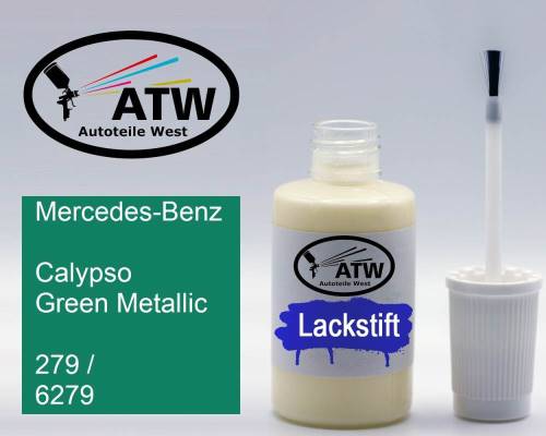 Mercedes-Benz, Calypso Green Metallic, 279 / 6279: 20ml Lackstift, von ATW Autoteile West.